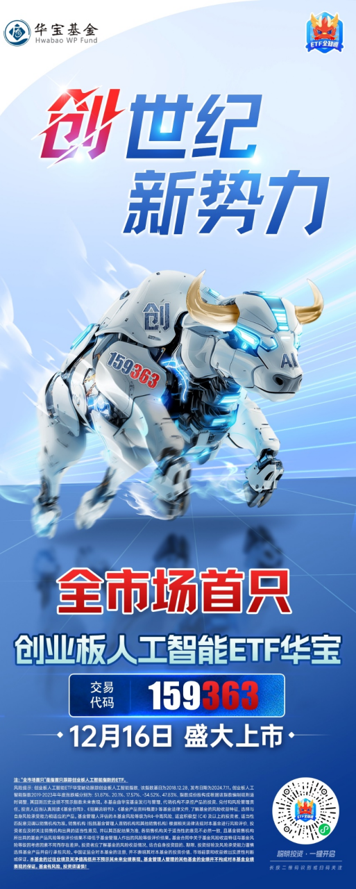 12月16日上市！全市場(chǎng)首只，“編號(hào)159363”的創(chuàng)業(yè)板人工智能ETF華寶澎湃上市，Reset中國(guó)AI投資新坐標(biāo)！