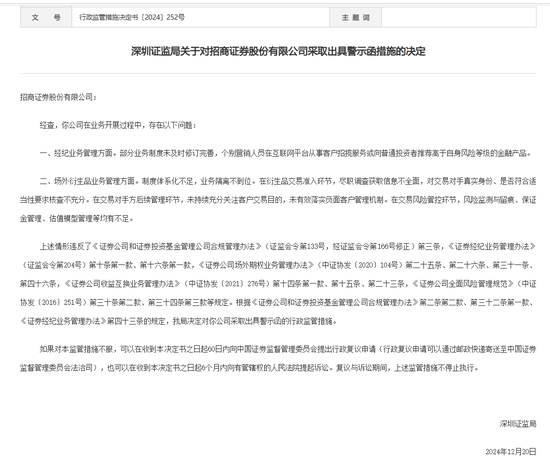 中信證券，被采取監(jiān)管措施！招商證券、華鑫證券也被點(diǎn)名