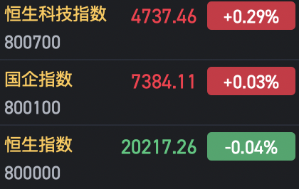 收評：港股恒指微跌0.04% 科指漲0.29%AI、半導(dǎo)體概念股漲勢強勁