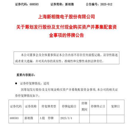 新相微停牌籌劃重大資產(chǎn)重組，擬取得愛協(xié)生控股權(quán)